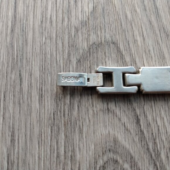 Sabona Bracelet Stainless Steel Links Gold Tone Design Magnets L/XL - Picture 5 of 9